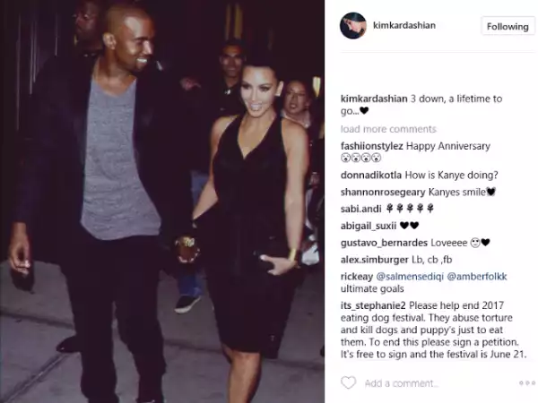 Kanye West And Kim Kardashian Celebrate 3rd Wedding Anniversary With This Loving Photo